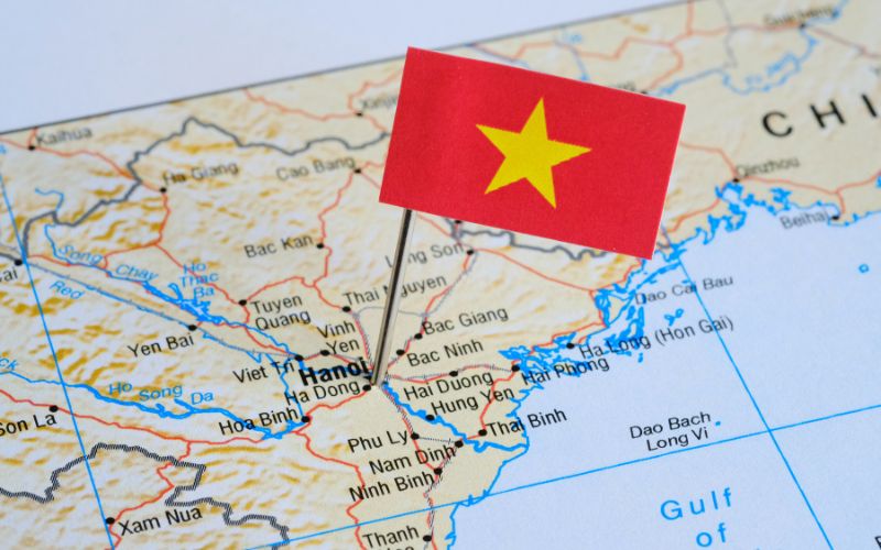 Vietnam China Plus One Destination Vietnam maps with the flag of national, this is one of China Plus One Destination